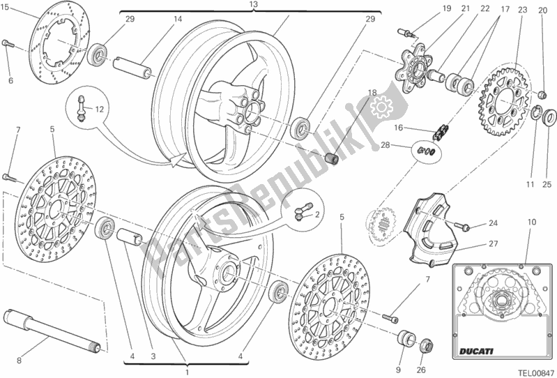 Tutte le parti per il Ruote del Ducati Monster 795 EU Thailand 2015